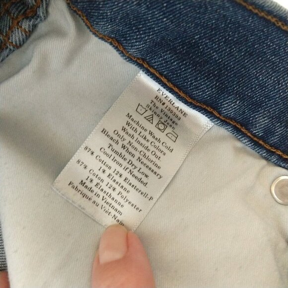 Everlane The Vintage Skinny Jean Size 26 Ankle Medium Wash Blue Button Fly - Picture 9 of 10